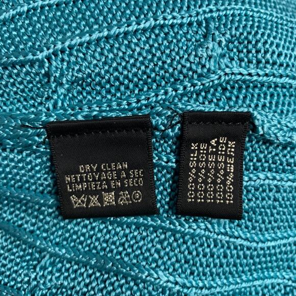 RALPH LAUREN Size S Blue Turquoise Silk Cable Long Sleeve Dress - Picture 5 of 5